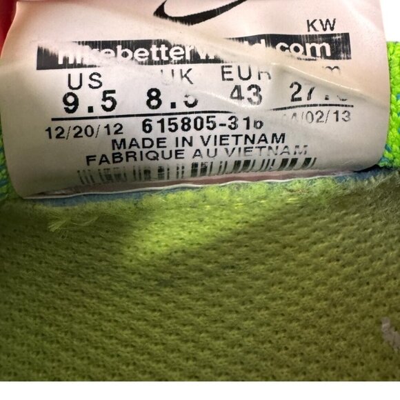 RARE Nike Free Flyknit+‎ Electric Green Rainbow Volt Sz 9.5 Mens Shoe 615805-316 - Picture 3 of 6